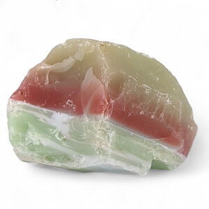 Custard Pink Mint Green Art Glass Cullet Glowing Manganese Layered Slag‎ #4GL71
